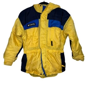 Columbia Sportswear Ski Jacket Boys 10/12 Yellow Colorblock Puffer Winter Coat - Picture 1 of 9
