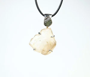 Anhänger Libysches Wüstenglas / Moldavit / 925 Sterling Silber / neu - Bild 1 von 6