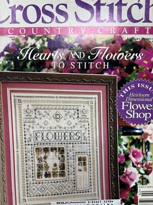 Cross Stitch and Country Crafts Magazine HEARTS AND FLOWERS Jan/Feb 1996 BH&G - Image 1 of 4