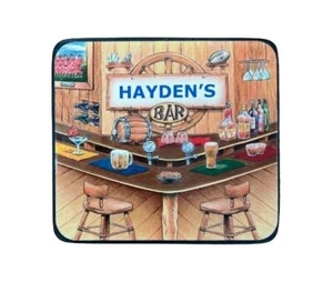 HAYDEN'S BAR PERSONALISED NAME RETRO VINTAGE INDIVIDUAL CORK BACKED COASTER - Picture 1 of 1