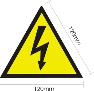 2 TARGHETTE ADESIVE TRANGOLARI ISO 7010 "TENSIONE ELETTRICA"SEGNALETICA PERICOLO - Picture 1 of 1