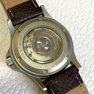 Model Hamilton Khaki King 9823 Automatic Date Navy Dial Crown Mark Belt Replaced - Picture 1 of 10