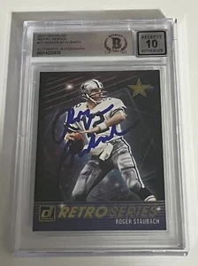 Tarjeta Roger Staubach 2021 firmada serie retro autógrafo grado 10 - Imagen 1 de 2