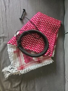 Schwarz Schal Kordel Iqal Egal +und shmagh arbische Kopfbedeckung Shemag jordan عقال+شماغ - Bild 1 von 1