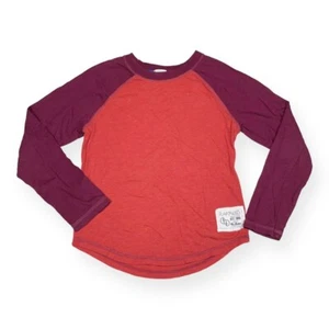 Flapdoodles Classic Raglan Style Tee Kids 8 Orange Burgundy Colorblock - Picture 1 of 6