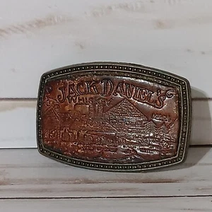 Vintage Jack Daniel's Tennessee Whiskey Belt Buckle Leather And Brass Rare - Picture 1 of 3