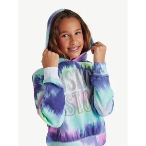 WARM Justice S 7-8 Girls EDF Fleece Hoodie Sweatshirt TEAL NEW - Picture 1 of 5