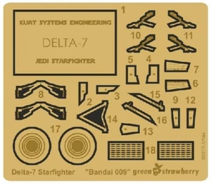 Green Strawberry 3817 1/144 Star Wars Clone War Delta-7 Jedi Starfighter Detail - Picture 1 of 1