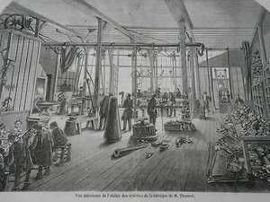 Atelier des Orfèvres de la fabrique de M. Thouret Antique Old Print 1854 - Imagen 1 de 1