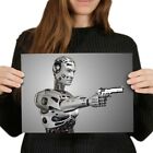 A4 - Robot Man Gun AI Machine Poster 29.7X21cm280gsm #2043