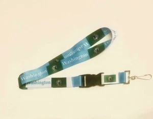 WASHINGTON STATE REVERSIBLE FLAG LANYARD KEY-CHAIN ID HOLDER USA FLAG - Picture 1 of 1