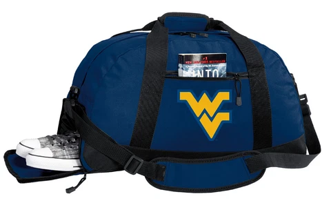 West Virginia University Gym Bag or TRAVEL Duffel SEPARATE SHOE POCKET! Cover