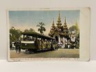 Hpoongyees In Tram Car Returning With Alms Collected. Rangoon. Postcard.