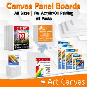 Canvas Boards Panels White Art Artist Paint Painting Oil Acrylic inch Value PACK - Picture 1 of 22