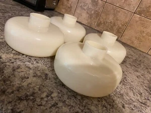 Four (4) Antique Ivory Cream Hanging Light Chandelier Glass Globe Shades - Picture 1 of 11