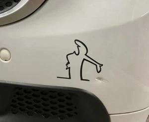 Naklejka "La Linea" Zdenerwowany mężczyzna / zadrapania - Czarna Lui Comic Auto HR - Zdjęcie 1 z 1