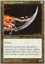 MTG magic cards 1x x1 Light Play, English Dancing Scimitar 5th Edition