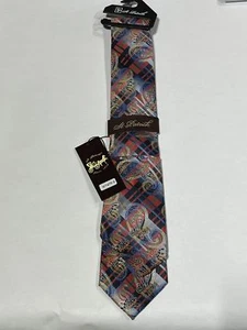 Mens St Patrick Multicolor Paisley Tie Pattern Tie Matching Pocket Square NEW - Picture 1 of 4