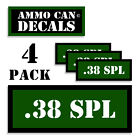 38 SPL Ammo Can Decals 38 Special Ammo Can Labels 3"x1.15" 4 pack Stickers GR