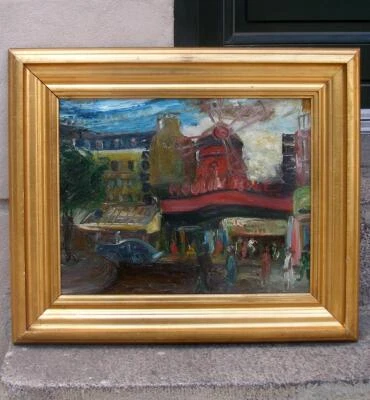 Interesting Fauvist view of Moulin Rouge. Ca 1920s. Signed. - Image 1 of 4