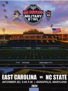 2024 MILITARY BOWL PROGRAMA OFICIAL DE JUEGO NC STATE VS. EAST CAROLINA CHAMPIONS - Imagen 1 de 1