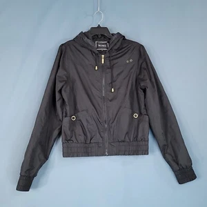 XOXO Youth Teens Hooded Windbreaker Jacket Full Zip Black Size XL - Picture 1 of 9