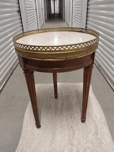 Brandt Mid 20th Century Louis The XV1 French Marble Top Table Brass MCM - Picture 1 of 10