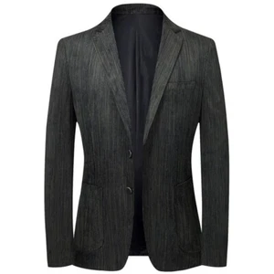 Mens Corduroy Business Suits Blazer Jacket Slim Fit Wedding Dress Blazer Classic - Picture 1 of 15