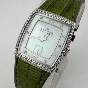 Skagen Quartz Watch Women 30m Silver Steel Barrel Small Second MOP New Battery - Picture 1 of 6