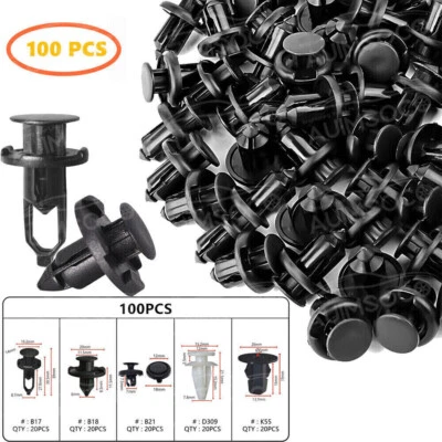 Kit de sujeción de retenedor de panel de puerta de parachoques remache pasador de empuje de coche para Toyota Foto 1 de 4