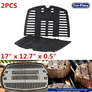 2X 7644 Cast Iron Cooking Grates for Weber Q100, Q1000 Series Portable Gas Grill - Picture 1 of 10