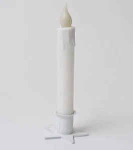 Vela cónica temporizador LED blanca Country Primitive Farmhouse 7" decoración navideña - Imagen 1 de 2