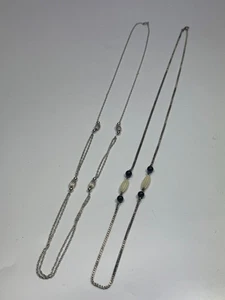 2 Stk schöne lange 835er SILBER HALSKETTE KETTE SILBERSCHMUCK 24,8 g - Picture 1 of 7