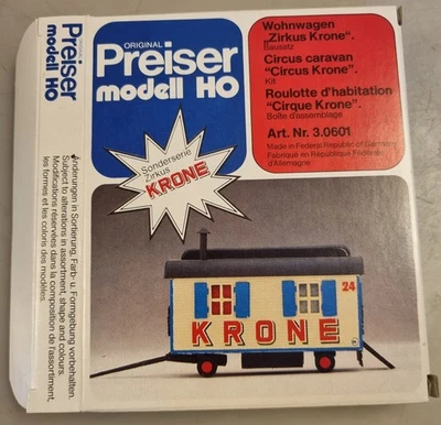 Preiser 30601 Bausatz Zirkus Krone Wohnwagen H0-1:87, Neu in OVP No.2 - Bild 1 von 4