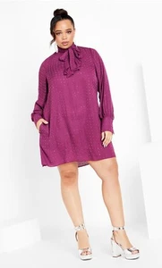 CITY CHIC TUNIC MINI SIZE L MULBERRY NAILHEAD NWT - Picture 1 of 10