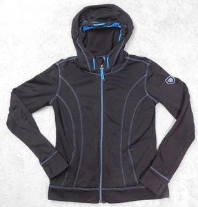 Chaqueta Kuhl Para Mujer Grande Cremallera Completa Negra Azul Borde Agujeros para Pulgar Sudadera con Capucha - Imagen 1 de 9