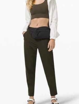 Lululemon Keep Moving Pant 7/8 High-Rise Drawcord Waist Olive Green 6 Luxtreme - Image 1 of 4