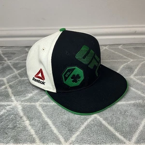 New Reebok UFC Irish Baseball Cap Black Green Adjustable SnapBack IRL Shamrock - Picture 1 of 8