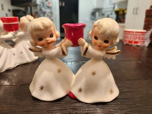 Rarität Shafford Weihnachten Engel Zwillinge Kerzenhalter Japan Figuren - Bild 1 von 5