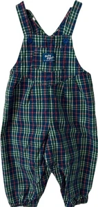 Vintage Oshkosh Baby B’gosh Vestbak Overall rot grün blau kariert 24 Monate - Bild 1 von 11