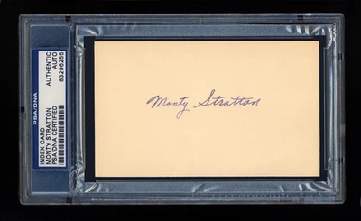 MONTY STRATTON SIGNED INDEX CARD PSA/DNA AUTOGRAPH CHICAGO WHITE SOX ALL STAR - Image 1 of 2