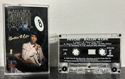 Psycho - Ballin’ 4 Life Rat-Ta-Tat Records 1997 Cassette - Image 1 of 3