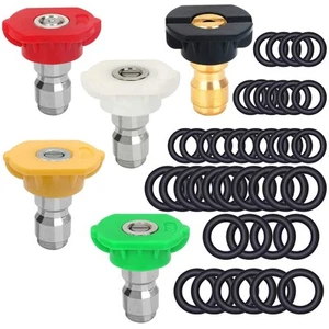 5 Pack Pressure Washer Spray Nozzles Tips + 40 Pcs ORings Replacement for 14 I - Picture 1 of 7