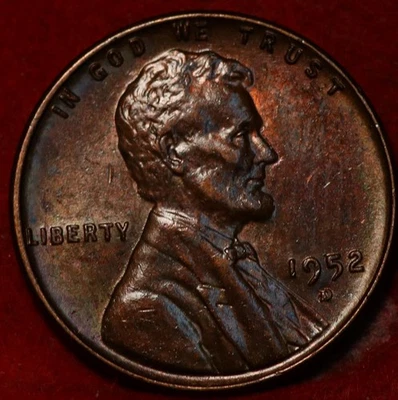 Uncirculated 1952-D Denver Mint Copper Lincoln Wheat Cent - Image 1 of 2