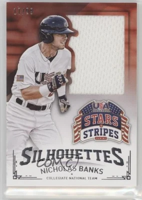 2015 Stars and Stripes Jumbo Swatch Silhouettes Jerseys /99 Nick Banks Nicholas - Image 1 of 2