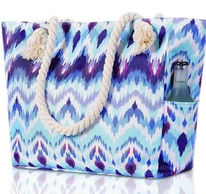 Large Canvas Beach Tote Bag Waterproof Sand proof for Women Swim,Travel,Shopping - Picture 1 of 6