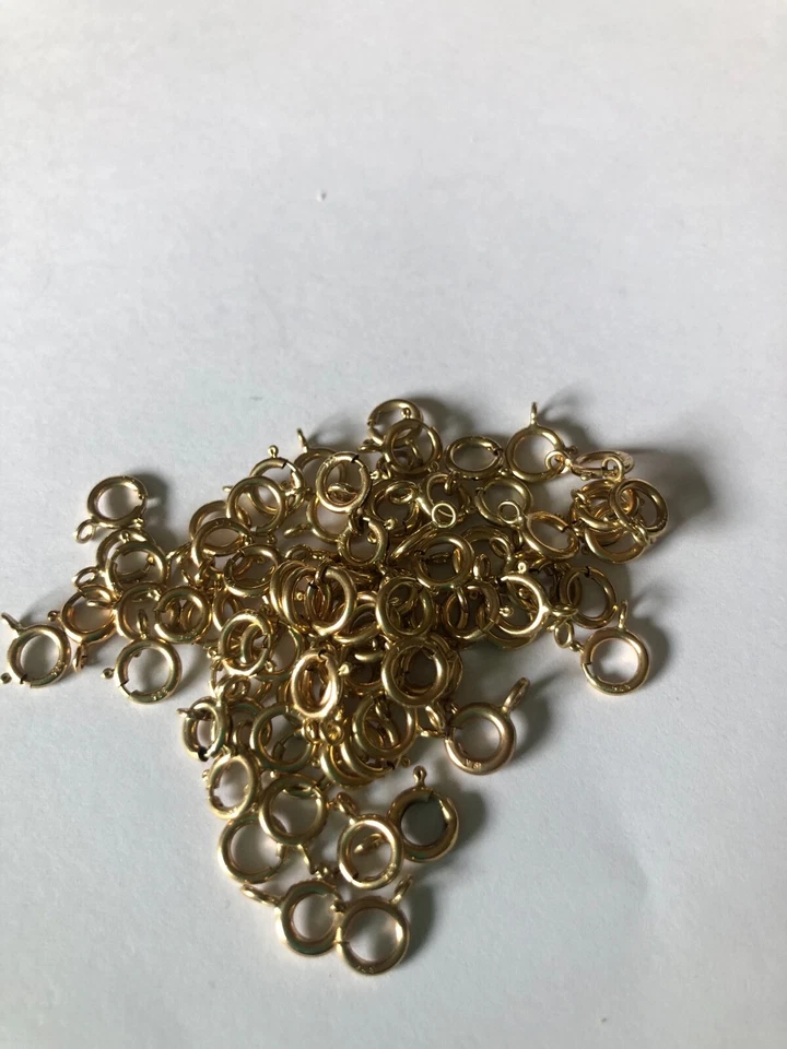 9ct Yellow Gold Bolt Ring Heavy Clasp 6mm - Catch Findings - Image 1 of 1