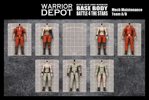 Battle For The Stars Base Body Set 3 Mech Maintenance Team- 1/18 3.75" JoyToy Cover