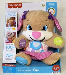Fisher Price Smart Stages Laugh And Learn Sis Puppy Plush Toy Talks Sings Light - Picture 1 of 10