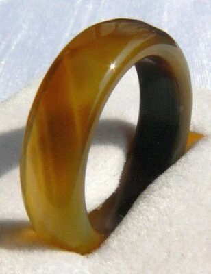 Achat-Ring, braun - ocker, facettiert, Gr. 53 (16,85 mm Ø), neu, Halbedelstein - Bild 1 von 4